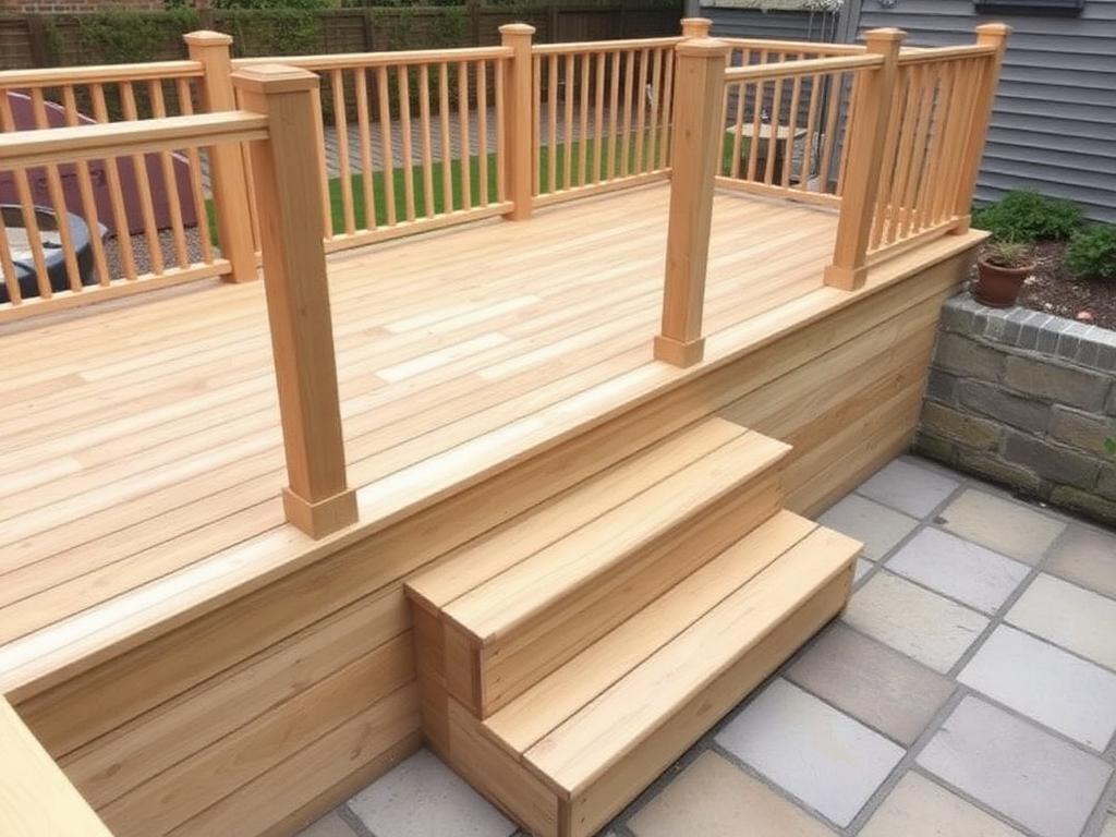 Decking project by SSW Construction — Raised deck with steps